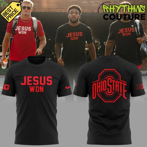 Ohio State Buckeyes JESUS WON Limited Edition Black Tee