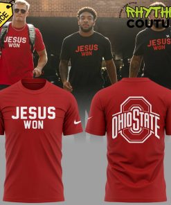 Ohio State Buckeyes JESUS WON Limited Edition Red Tee