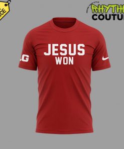 Ohio State Buckeyes JESUS WON Limited Edition Red Tee