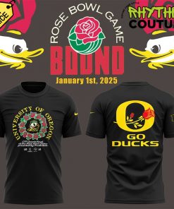 Oregon Ducks Rose Bowl Game 2025 Limited Edition Black Tee