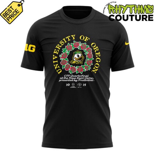 Oregon Ducks Rose Bowl Game 2025 Limited Edition Black Tee