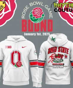 Ohio State Buckeyes Rose Bowl Game 2025 Special Edition White Hoodie