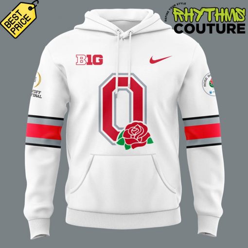 Ohio State Buckeyes Rose Bowl Game 2025 Special Edition White Hoodie