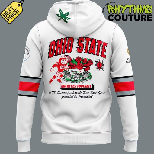 Ohio State Buckeyes Rose Bowl Game 2025 Special Edition White Hoodie