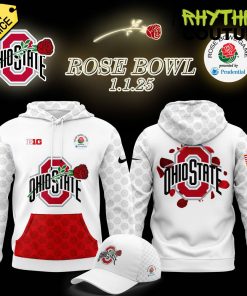 Ohio State Buckeyes x Rose Bowl Game 2025 Limited Edition White Hoodie Pants Cap