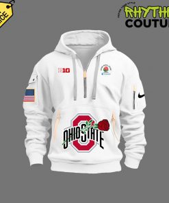 Ohio State Buckeyes x Rose Bowl Game White Quarter Zip Hoodie