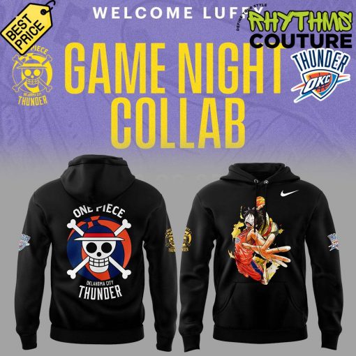 Oklahoma City Thunder x Luffy One Piece Black Hoodie