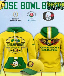 Oregon Ducks 2024 Rose Bowl Games Yellow Hoodie