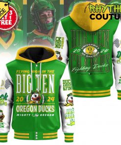 Oregon Ducks Big Ten Champs Hooded Baseball Jacket