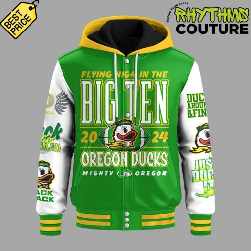 Oregon Ducks Big Ten Champs Hooded Baseball Jacket