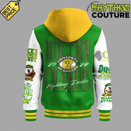 Oregon Ducks Big Ten Champs Hooded Baseball Jacket