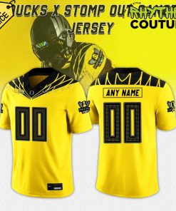 Oregon Ducks Stomp Out Cancer Yellow Football Jersey