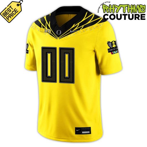 Oregon Ducks Stomp Out Cancer Yellow Football Jersey