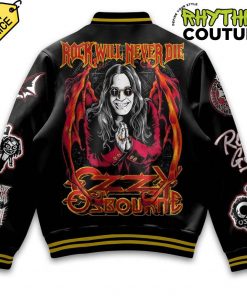 Ozzy Osbourne Rock Will Never Die Baseball Jacket