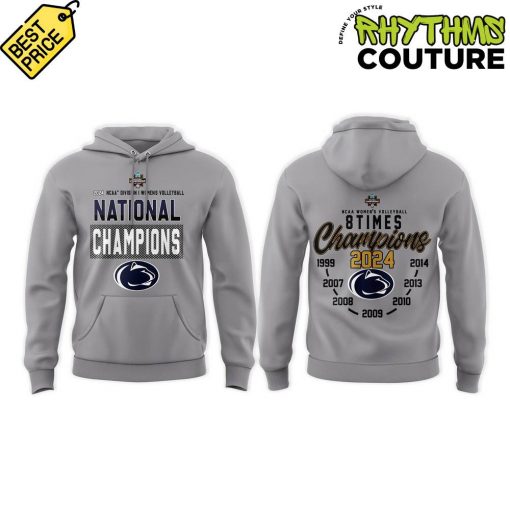 Penn State Nittany Lions 2024 NCAA Women’s Volleyball National Champions Grey Hoodie