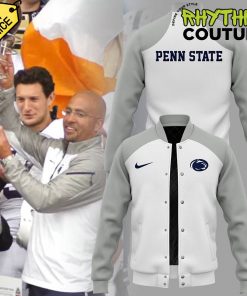 Penn State Nittany Lions Coach James Franklin Special Edition White Baseball Jacket