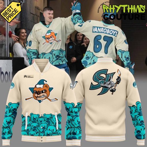 San Jose Barracuda x Teddy Bear Toss AHL Special Edition Baseball Jacket