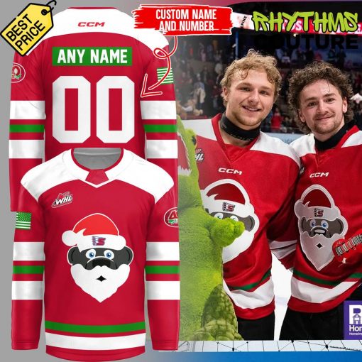 Spokane Chiefs Santa Christmas Red Hockey Jersey