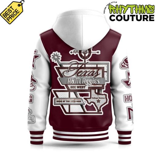 Texas A&M Aggies SEC West Hooded Baseball Jacket