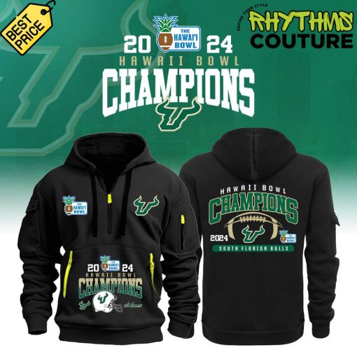 USF Bulls 2024 Hawaii Bowl Champions Quarter Zip Hoodie