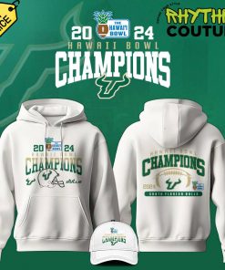 USF Bulls 2024 Hawaii Bowl Champions White Hoodie