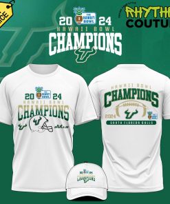 USF Bulls 2024 Hawaii Bowl Champions White Tee