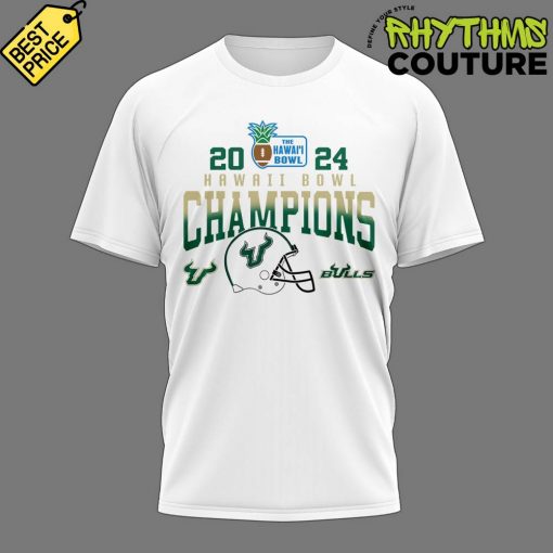 USF Bulls 2024 Hawaii Bowl Champions White Tee