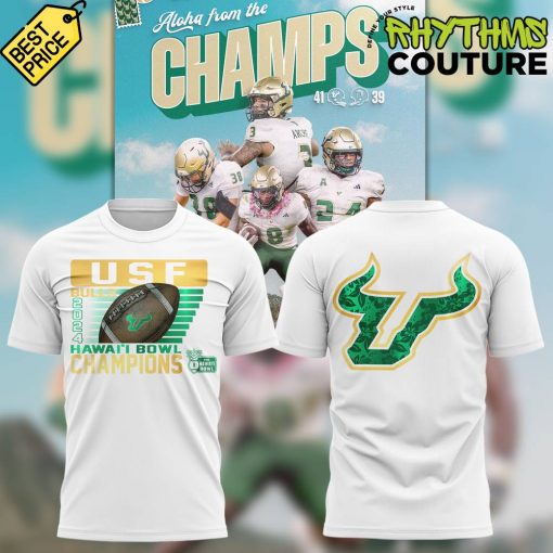 USF Bulls Hawaii Bowl Champs White Tee