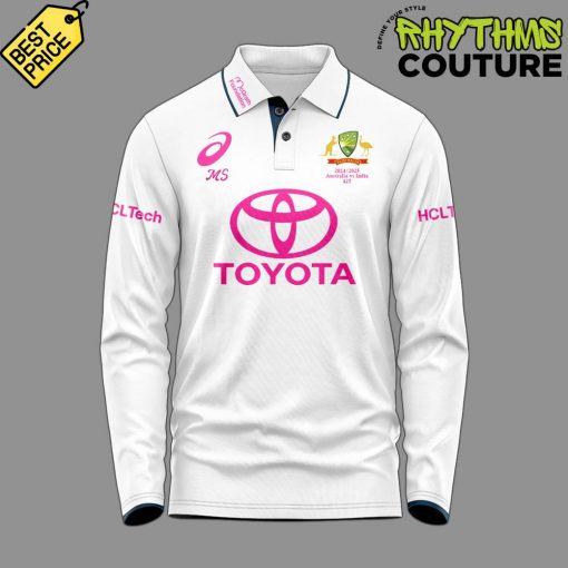 Australia National Cricket Pink Test Longsleeve Polo Shirt