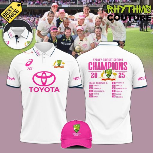 Australia National Cricket Pink Test Polo Shirt