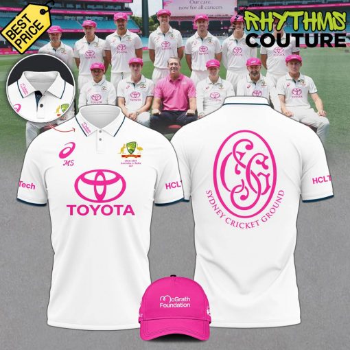 Australia National Cricket Pink Test Sydney Cricket Ground Polo Shirt