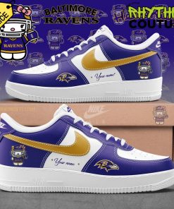 Baltimore Ravens x Hello Kitty Personalized Air Force 1 Sneaker