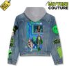 Billie Eilish Alien Green Face Hooded Denim Jacket