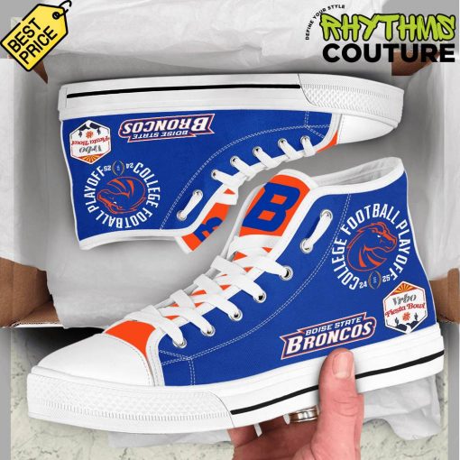 Boise State Broncos Vrbo Fiesta Bowl High Top Canvas Shoes