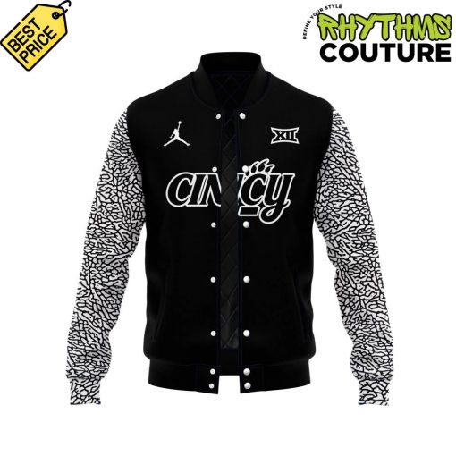 Cincinnati Bearcats Basketball Black Cat Alternate Uniform Black Baseball Jacket