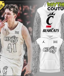 Cincinnati Bearcats Basketball Black Cat Alternate Uniform White Hoodie