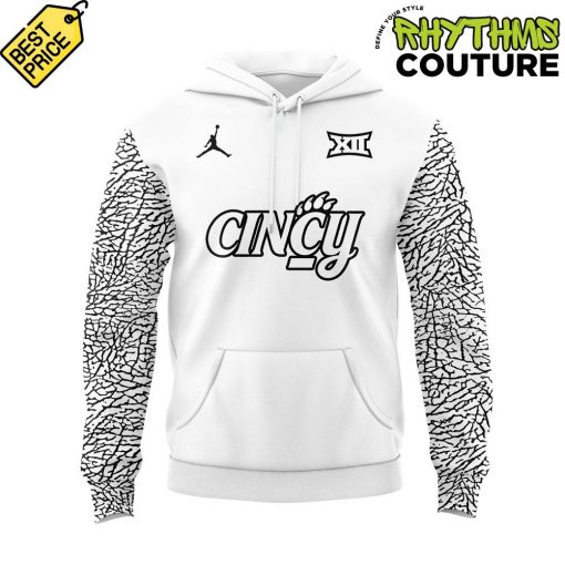 Cincinnati Bearcats Basketball Black Cat Alternate Uniform White Hoodie