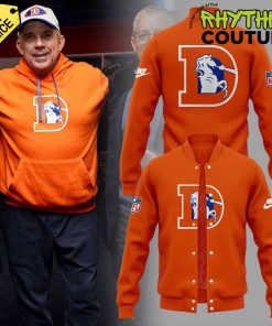 Denver Broncos Coach Sean Payton Throwback Orange Baseball Jacket