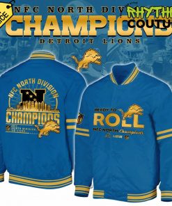 Detroit Lions NFC North Division Champions Blue Golden Bomber Jacket