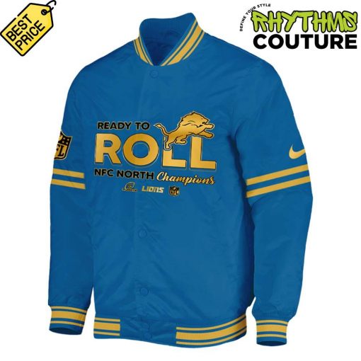 Detroit Lions NFC North Division Champions Blue Golden Bomber Jacket