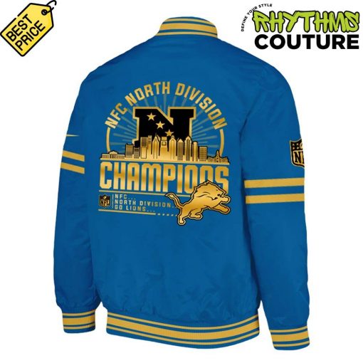 Detroit Lions NFC North Division Champions Blue Golden Bomber Jacket