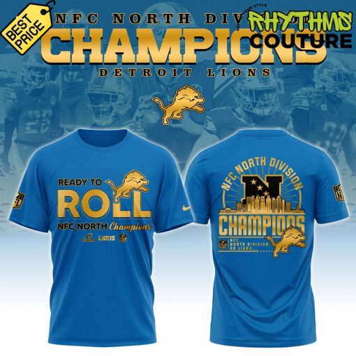 Detroit Lions NFC North Division Champions Blue Golden Shirt