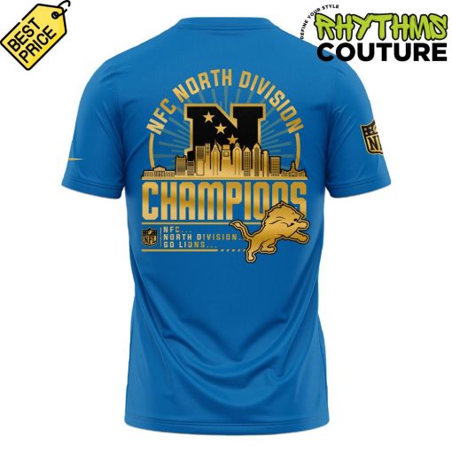 Detroit Lions NFC North Division Champions Blue Golden Shirt