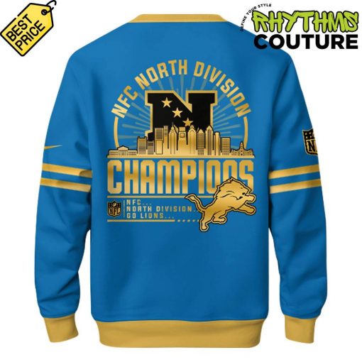 Detroit Lions NFC North Division Champions Blue Golden Sweatshirt