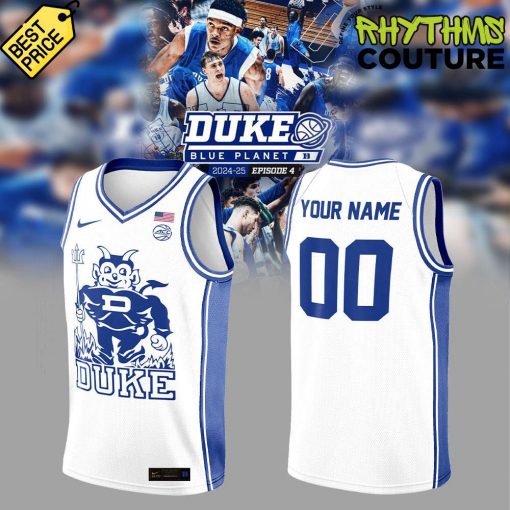 Duke Blue Devils Basketball Blue Planet Limited Edition White Jersey