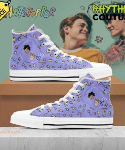 Heartstopper Purple High Top Canvas Shoes