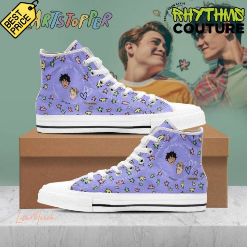 Heartstopper Purple High Top Canvas Shoes