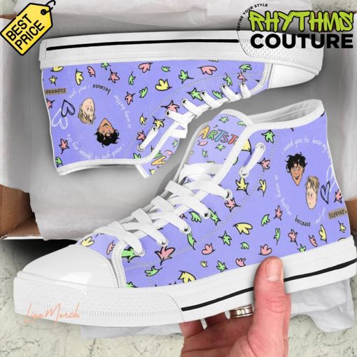 Heartstopper Purple High Top Canvas Shoes