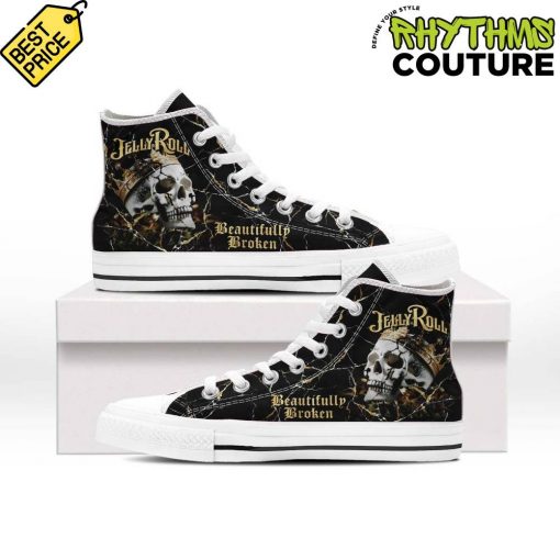 Jelly Roll Beautiful Broken High Top Canvas Shoes