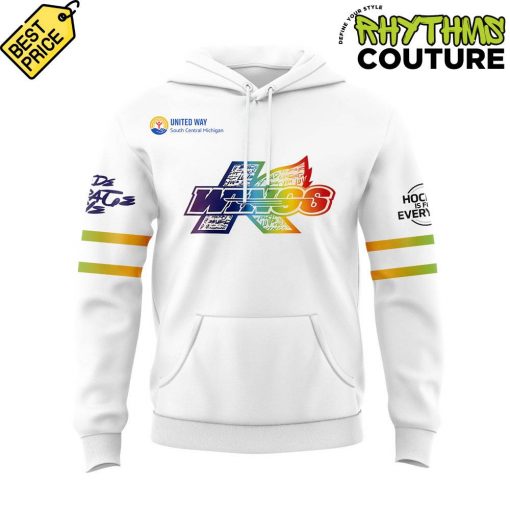 Kalamazoo Wings Rainbow Uniform Limited Edition Hoodie